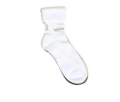 LEGALE 3pp Ribbed Turn Cuff Socks