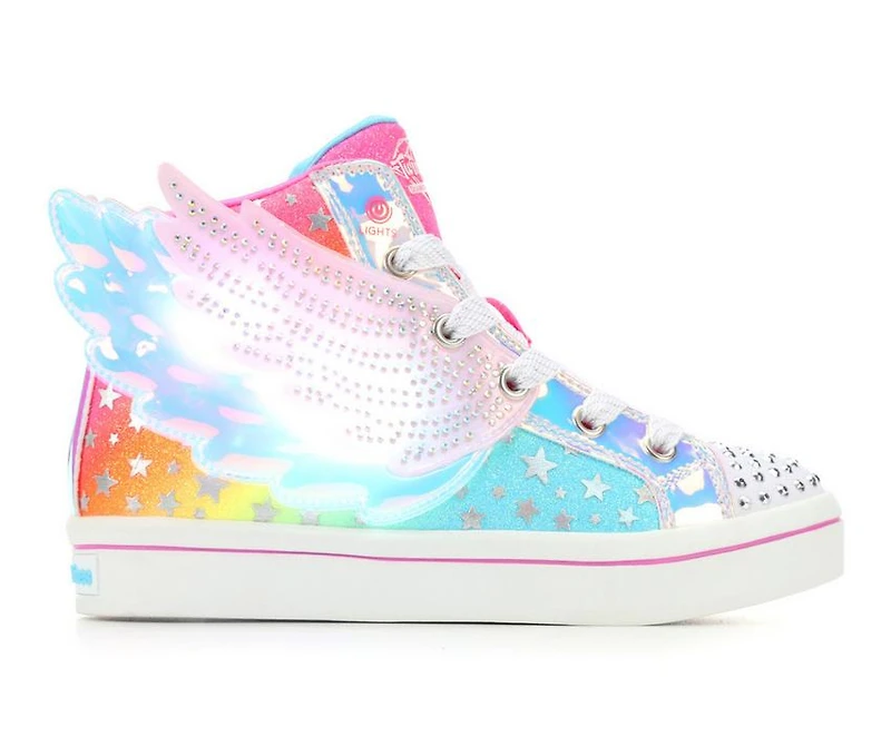 Girls' Skechers Little Kid Twi-Lites 2.0 Dreamy Wings Light-Up High Top Sneakers
