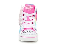 Girls' Skechers Little Kid Twi-Lites 2.0 Dreamy Wings Light-Up High Top Sneakers