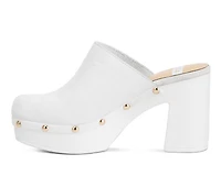 Women's Rag & Co Benji Recycled Leather Platform Heeled Clogs