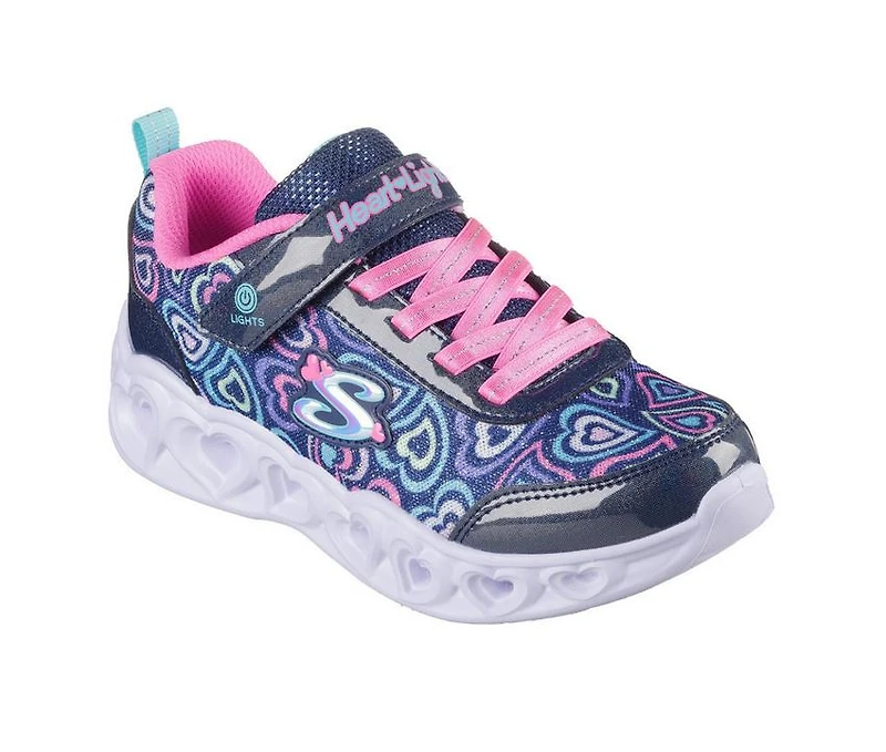 Girls' Skechers Heart Lights Boogie Love 10.5-4 Light-Up Shoes