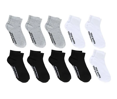 Steve Madden 10 Pair Womens Quarter Socks