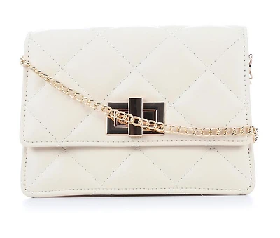 Olivia Miller Quilt Metal Latch Crossbody Handbag