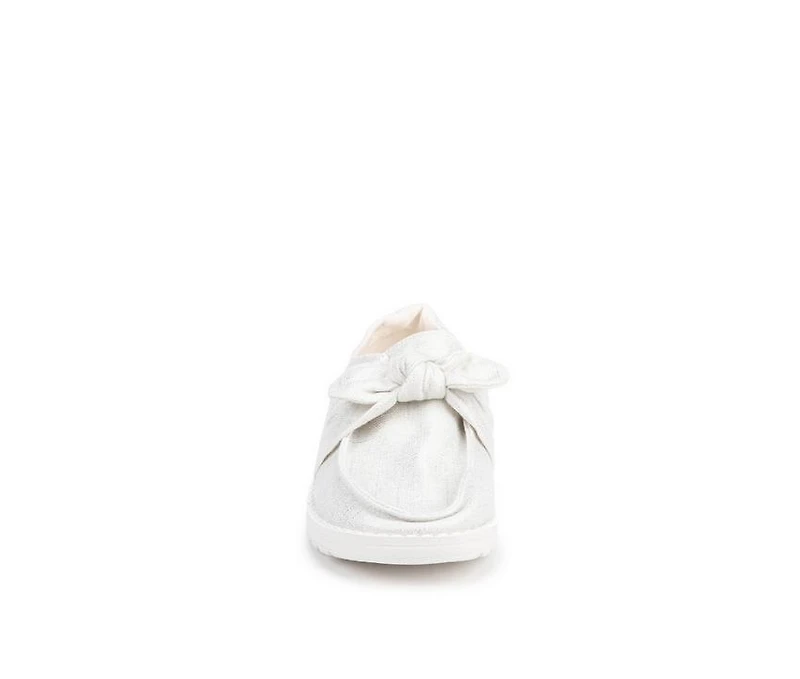 Women's HEYDUDE Wendy Bow Shimmer Metallic Casual Shoes