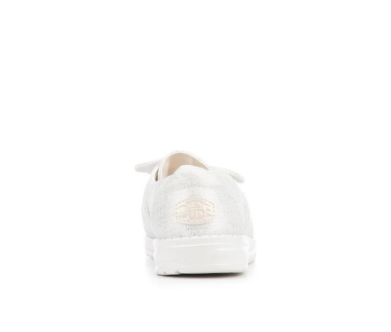 Women's HEYDUDE Wendy Bow Shimmer Metallic Casual Shoes