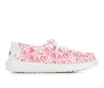 Girls' HEYDUDE Little Kid & Big Wendy Y Watercolor Hearts Casual Shoes