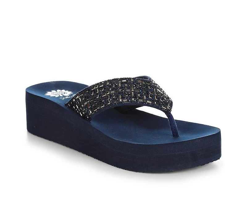 Women's Yellow Box Tari Wedge Flip-Flops