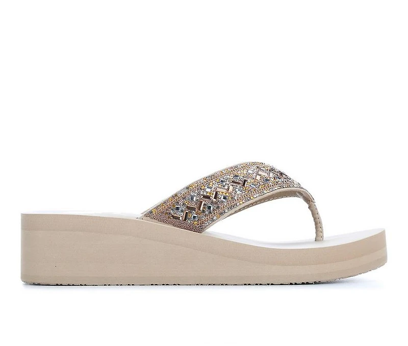 Women's Yellow Box Selma Wedge Flip-Flops