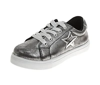 Girls' Kensie Girl Little& Big Kid Metallic Star Lace Up Sneakers