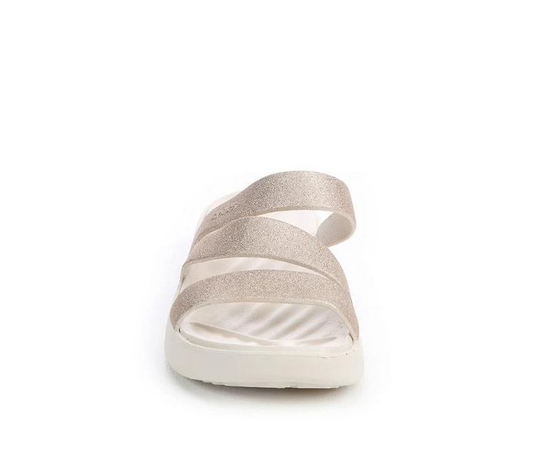 Women's Crocs Getaway Glitter Strappy Sandals