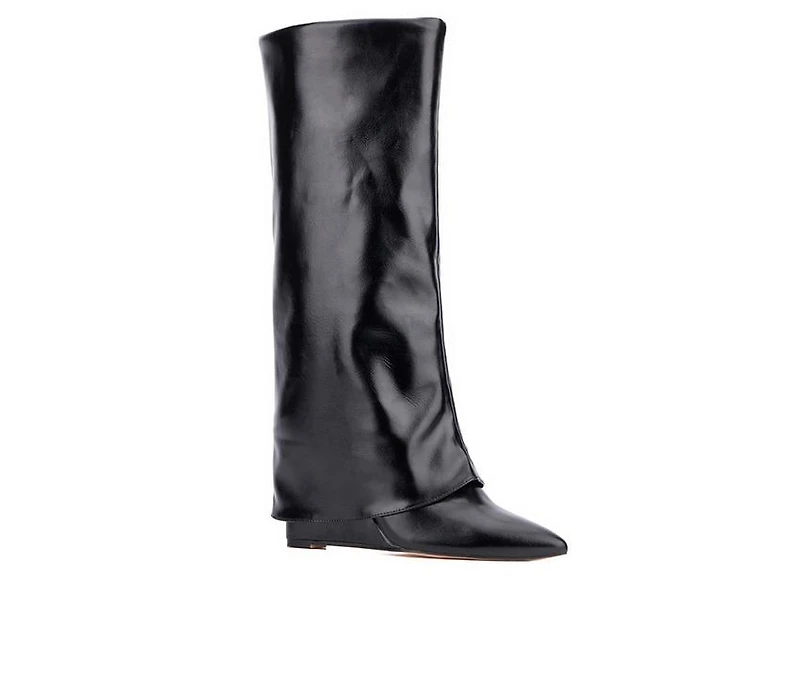 Women's New York and Company Queena Knee High Wedge Boots