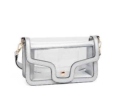 QUEENS DESIGNS Clear Bag-Envelope Style Handbag