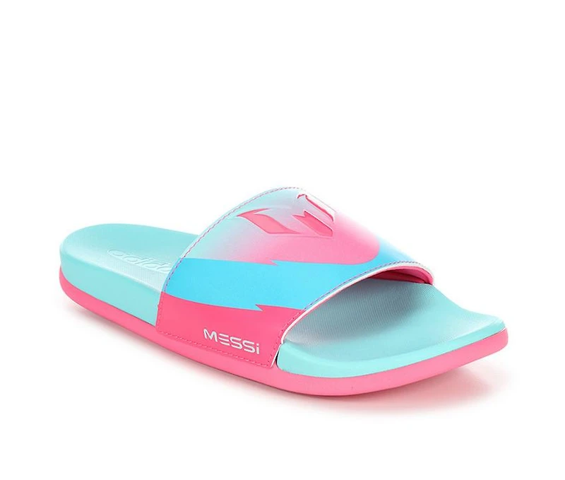 Girls' Adidas Little Kid & Big Adilette Comfort Messi Sport Slides