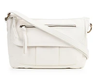 Bueno Of California Waxy Croc Flap Crossbody Handbag