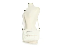 Bueno Of California Waxy Croc Flap Crossbody Handbag