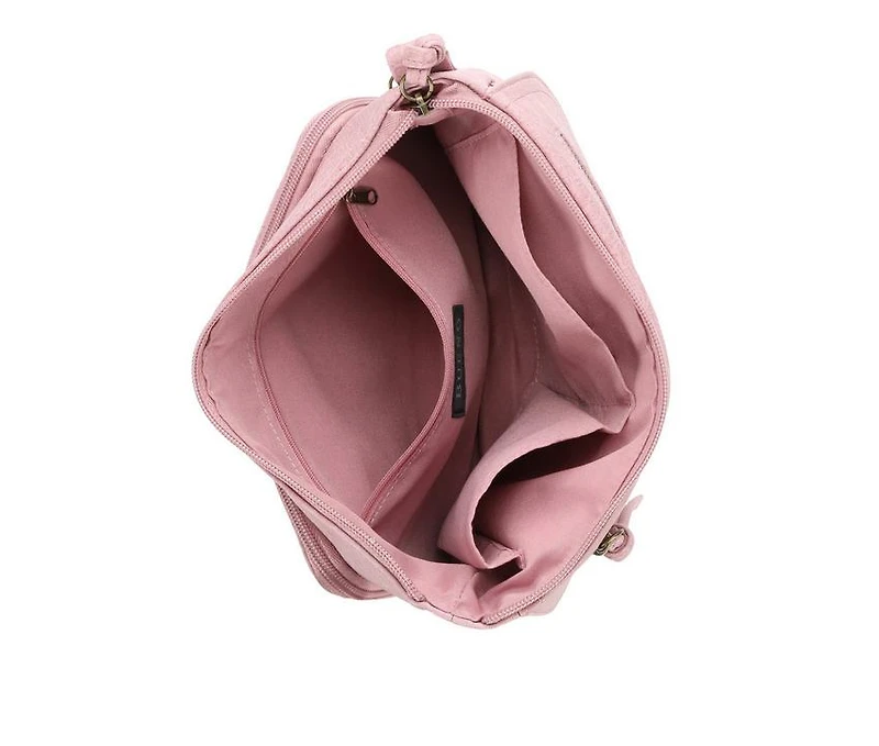 Bueno Of California Waxy Croc Flap Crossbody Handbag