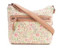 Bueno Of California Straw Top Zip Handbag