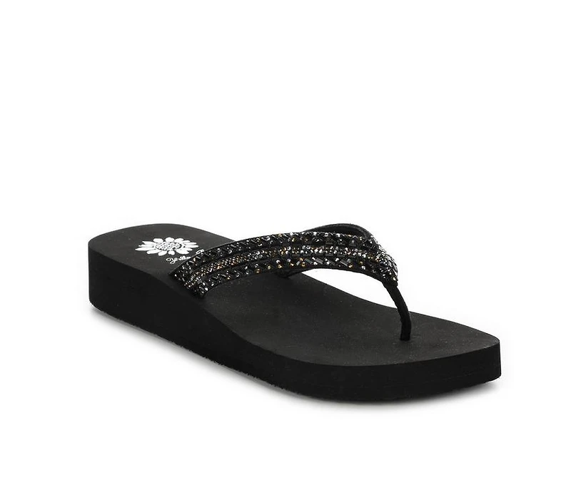 Women's Yellow Box Jovina Wedge Flip-Flops