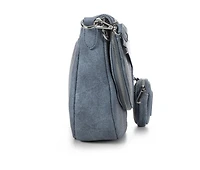 Sam & Libby Denim Crescent Shoulder Handbag