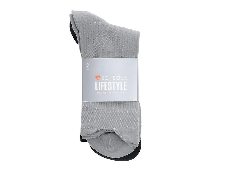 Sof Sole 2P Double Tab Crew Socks