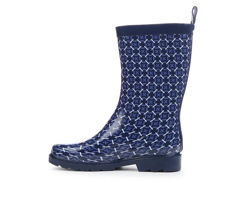 Women's Capelli New York Shiny Tile Geo Rain Boots