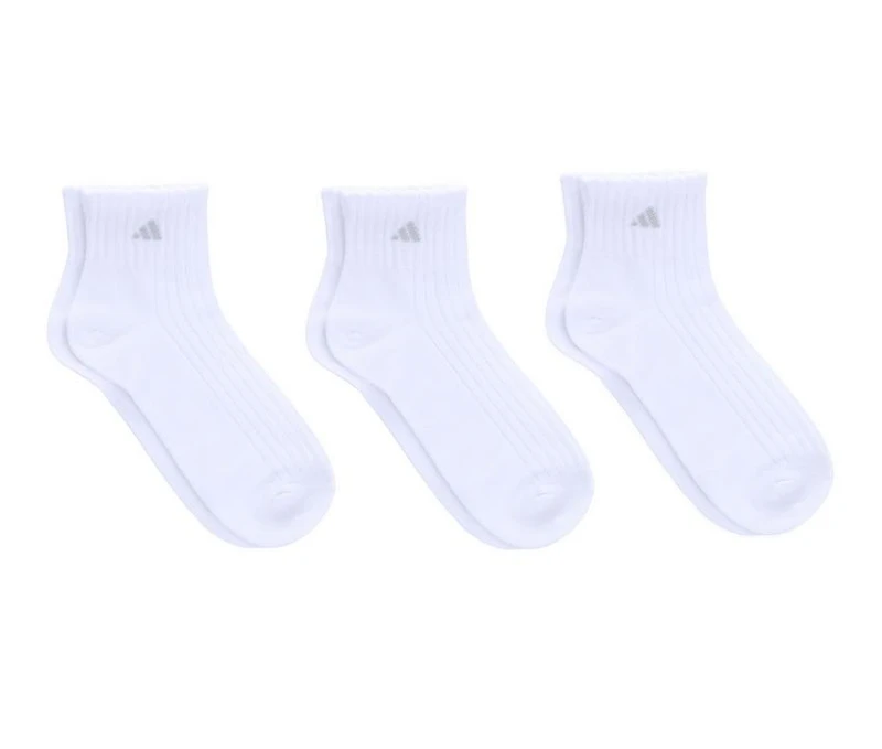 Adidas 3P Womens Sport Fashion Ruffle Quarter Socks