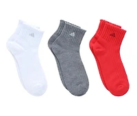 Adidas 3 Pack Womens Sport Fashion Ruffle Quarter Socks