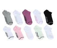 Steve Madden 10 Pair Ribbed Toe Stripe Low Cut Socks