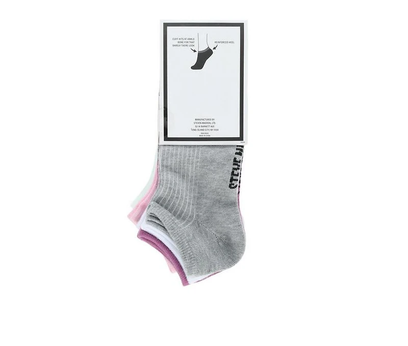 Steve Madden 10 Pair Ribbed Toe Stripe Low Cut Socks