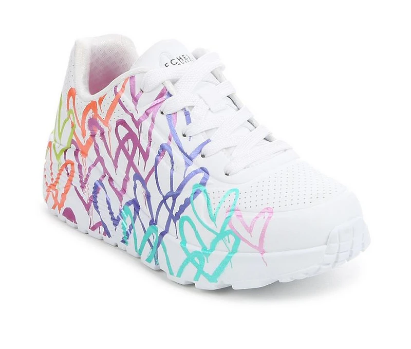 Girls' Skechers Street Little Kid & Big Uno Lite Gold Crown Sneakers