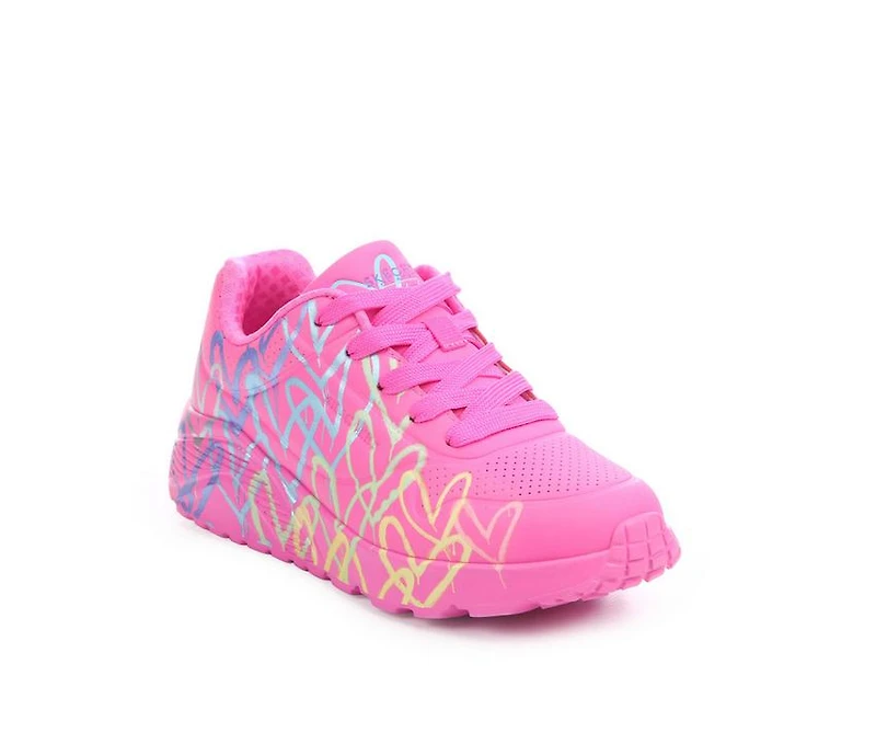 Girls' Skechers Street Little Kid & Big Uno Lite Gold Crown Sneakers