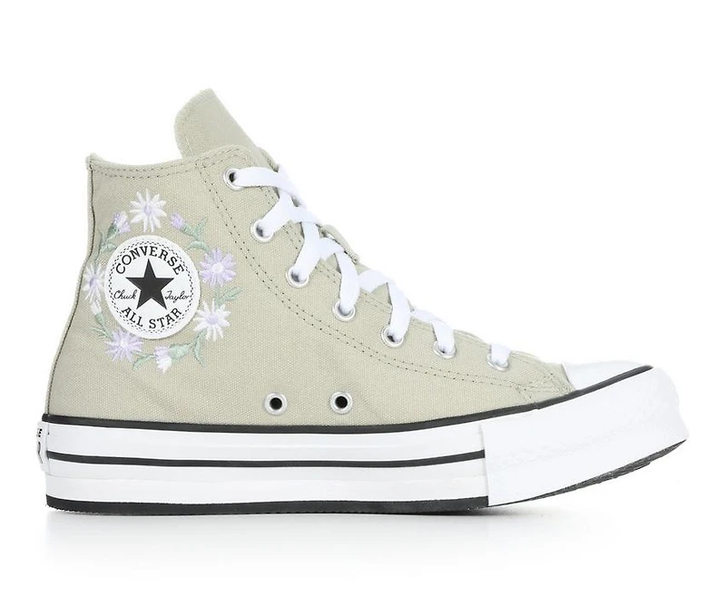 Girls' Converse Chuck Taylor Embroidered Floral Lift Sneakers