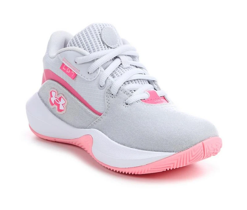 Girls' Under Armour Little Kid Lockdown 7 Patches Basketball Shoes