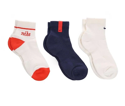 Nike Adults' 3 Pair Everyday Plus Cushioned Quarter Socks