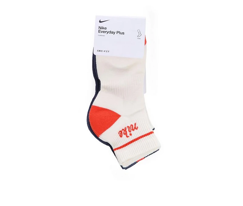 Nike Adults' 3 Pair Everyday Plus Cushioned Quarter Socks