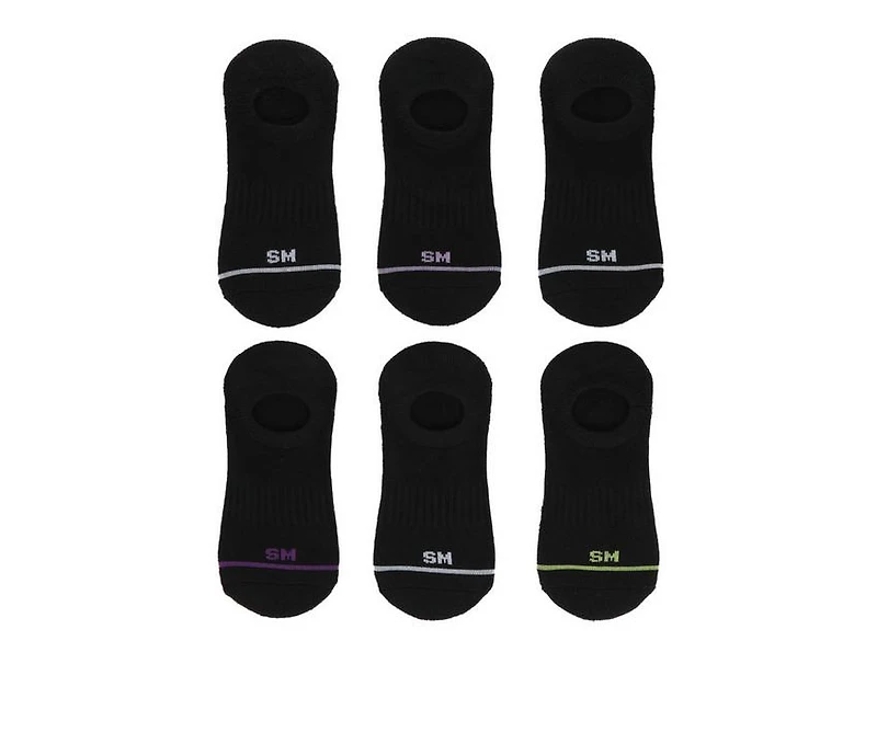 Steve Madden 6 Pack SM Logo Sneaker Liner HC Socks