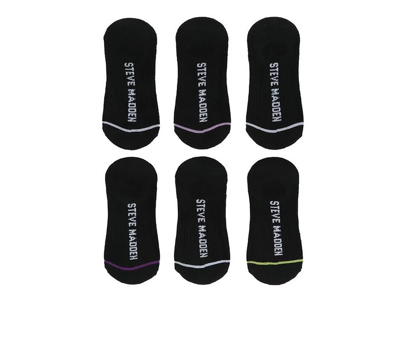 Steve Madden 6 Pack SM Logo Sneaker Liner HC Socks