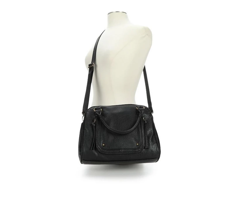 Bueno Of California Buffalo Satchel Handbag