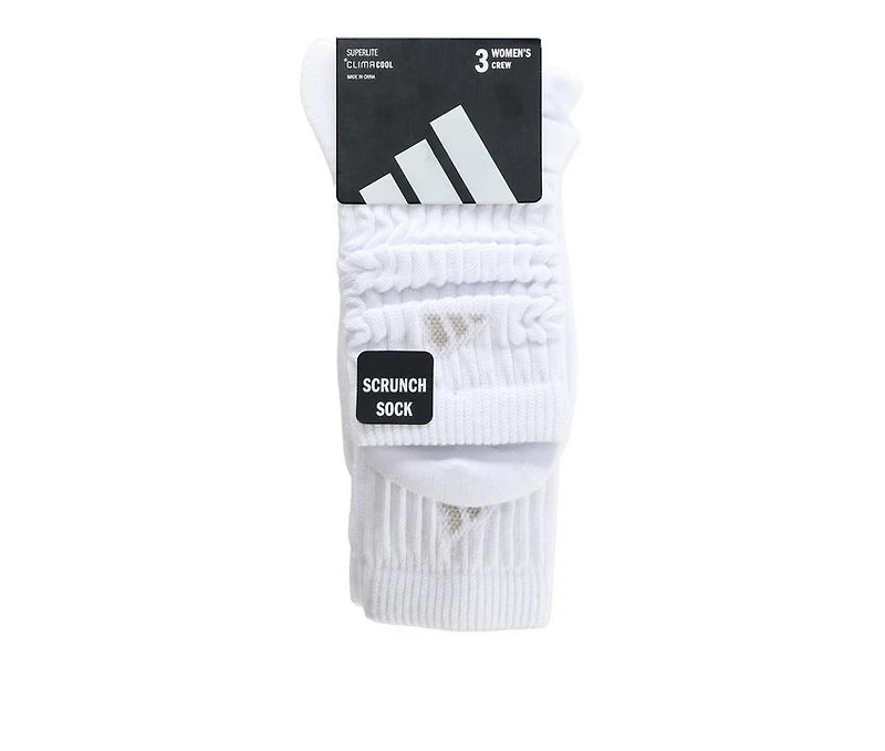 Adidas 3 Pair Women's Scrunched Crew Socks