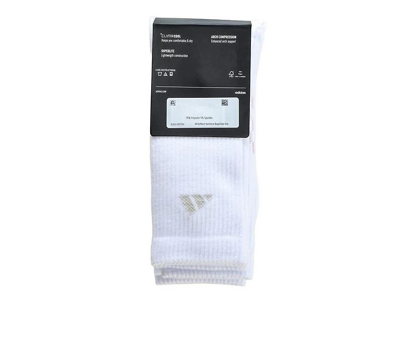 Adidas 6 Pair Womens Superlite Crew Socks