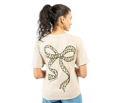Simply Southern Leopard Bow Short Sleeve Tee