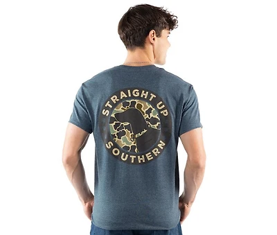 STRAIGHT UP Southern Duck Camo Logo Short Sleeve Tee