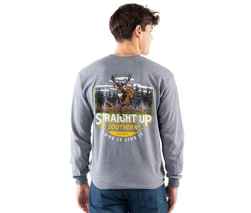 STRAIGHT UP SOUTHERN Timber Deer Long Sleeve Tee
