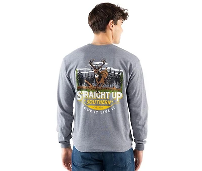 STRAIGHT UP SOUTHERN Timber Deer Long Sleeve Tee