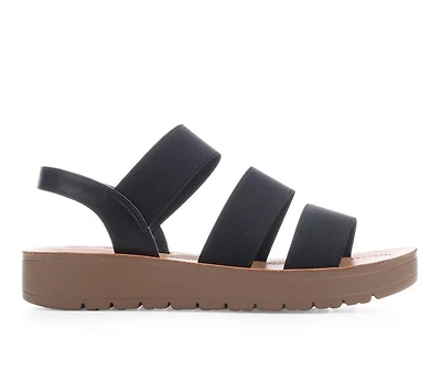 Women's Blue Aura Button Sandals