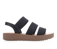 Women's Blue Aura Button Sandals