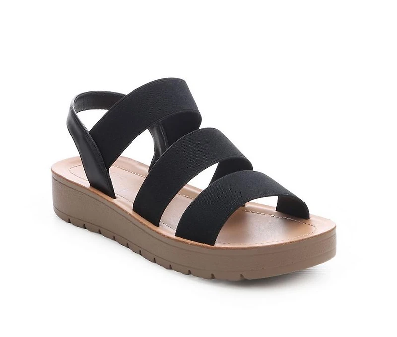 Women's Blue Aura Button Sandals
