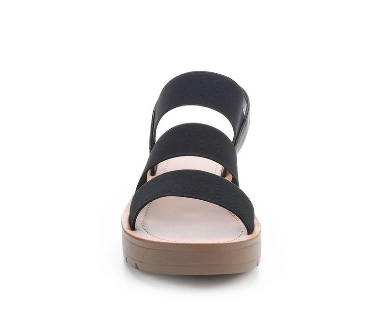 Women's Blue Aura Button Sandals