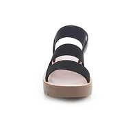 Women's Blue Aura Button Sandals