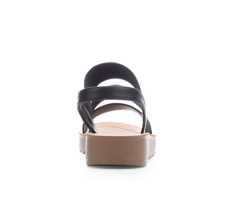 Women's Blue Aura Button Sandals